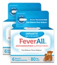 Feverall Infant Acetaminophen Suppositories 6 Suppositori rettali 80mg Ogni Riduttore di dolore/Fever. Paraben Free, No Colori artificiali o altri conservanti. Età 6-36 mesi. Valore 3 confezione.