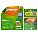 Zyrtec 24 ore Allergy Relief Tablets, Indoor & Outdoor Allergy Medicine con 10 mg Cetirizine Hydrochloride Antihistamine, Valore Bundle di uno, 90 ct Bottiglia & Tre, 1 ct