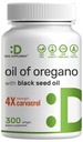 DIALIZZAZIONE Olio di origano Softgels con olio nero 300 Conta – 30:1 Estratto, Carvacrol attivo & Thymoquinone – Antiossidante Immune Health Support – Plant Based, Non OGM