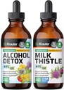 BIO KRAUTER Alcol Detox Tincture 4 Fl. Oz. & Latte Thistle Tincture 4 Fl. Oz.