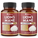 Zolotus 2 Packs 90 Capsule Lions Mane Mushroom Supplemento, 6 mesi di fornitura con Cordeyceps, Reishi, Ashwagandha, Focus, Memory and Brain Support Supplement, Supporto immunitario, Pillole di energia