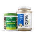 Bundle of Amazing Grass Greens Superfood Powder: Originale, 30 Serve + Isopure Vanilla Vegan Protein Powder, Plant Based, Organic Pea Protein, Dairy Free, 20 Servings (Packaging May Vary)