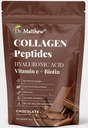 Polvere di collagene di cioccolato. Collage con acido ialuronico e vitamina C. Cioccolato di peptidi di collagene di cioccolato. Collage con vitamina C & Biotina per capelli, pelle, unghie, giunto. Keto, tipo 1 e 3.