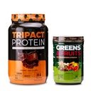 Nutrologia TRIPACT Protein Powder, 7-in-1 Meal Sostituzione Shake, Cioccolato Cremoso (40 Serve) Verdi & Frutta Polvere-Naturally Sorgente Superfood, Cioccolato (30 Serve)