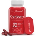 Estratto di mirtillo di LongLifeNutri con vitamina C & E - Formula concentrata pura, 500 mg per porzione, 180 capsule vegetariane, salute del tratto urinario e vescica, 6 mesi di fornitura, Made in USA
