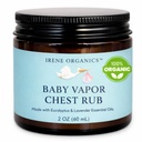 Irene Organics Baby Vapor Chest Rub Clean Vapo Rub Realizzato con ingredienti non tossici come Eucalyptus Essential Oils, sicuro per tutte le età, neonati e neonati, bambini malati Essentials