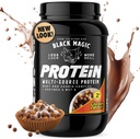 Black Magic Protein Powder - Whey, Egg, and Casein Complex with Enzymes & MCT Powder - Pre Workout e Post Workout - Nuovo Look- Famous Chocolate Peanut Butter Puffs - 24g Protein - 2 LB