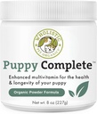 Wholistic Pet Organics Puppy Complete - Cane Multivitamin Powder - 8 Oz - Vitamine e Integratori di Cane Giornalieri per Cibo fatto in casa - Sistema immunitario, Pelle, Cappotto & Salute complessiva - Piccoli e Grandi Cuccioli Breed