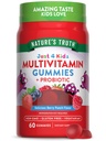 Verità della natura Bambini Multivitamina Gummies con Probiotici | 60 Conte | Pugno di bacche Flavor | Vegetariano, Non OGM e Gluten Supplemento gratuito