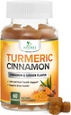 Cummie curcuma curcuma curcuma - 95% Cuminoidi con zenzero curcumo, pepe nero per il miglior assorbimento, supporto misto vegano della natura, non OGM, senza glutine, aroma cannella saporito - 60 Gummies