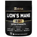 Zolotus Lions Mane Mushroom Complex Capsule con Cordeyceps, Elderberry, Ginkgo Biloba, Bacopa - 90 Capsule