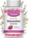 Gummie di resveratrolo senza zucchero - Supplemento di resveratrolo ad alta purezza per l'invecchiamento antiossidante, sano, pelle, cervello, organico - 60 Gummies