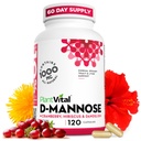 Plantvital D Mannose capsule con mirtillo - D-mannose 1000mg capsule - Alta potenza per la vescica, il rene e il supporto del tratto urinario. Polvere di mirtillo con Hibiscus e Dandelion. 2 mesi di fornitura