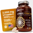OmniBiotics Ultimate Vitamin C Supplemento 2000mg – con zinco, estratto di sambuco, e D3 – Supporto immunitario ad alta potenza & collagene Booster – 120 compresse vegane