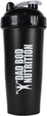 Dad Bod Nutrition Funny Protein Shaker Bottura 28 Ounce Water Cup (Black Lid)