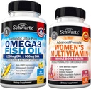 Multivitaminico giornaliero per le donne capsule (1 mese di fornitura) Plus Triple Strength Omega 3 Fish Oil Softgels (2 mesi di fornitura)