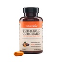 Curcuminoide erboriche NaturalWise 500mg con Black Pepper Softgels - Extra Forza, Assorbimento potenziato - 95% Curcuminoids & BioPerine per il supporto immunitario - Gluten-Free, Non-GMO - 30 Count[1-Month Supply]