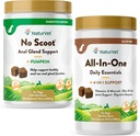 NaturVet All-in-One Dog Supplement - per il supporto congiunto, la digestione, la pelle, la cura dei cappotti – 120 Soft Chews & No Scoot per cani - 120 Soft Chews - Supporta la funzione sana di Gland & Bowel anale