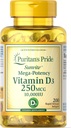 Puritan Pride Vitamin D3 250 mcg (10.000 UI) Softgels, 200 Conte