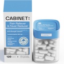 Gabinetto: 500mg Acetaminophen per il sollievo di mal di testa, Toothaches, Sore Throat e Fever Riduttore, Include 1 vaso di medicina ricaricabile, 120 compresse (Kit di avviamento)