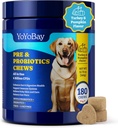 Probiotici per cani - 6 miliardi di CFU, Probiotici per cani con Prebiotici e enzimi digestivi per Gut, Immune & Skin Health - Turchia & Pumpkin Flavor, 180 Soft Chews