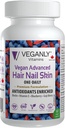 Vegan Advanced Hair Nail Skin One-Daily, 60 Veggie Caps -Antioxidant Arricchito. Migliorare i capelli, migliorare la salute della pelle e la salute delle unghie - Pianta con Biotin & Natural Superfood