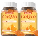 2 Pack CoQ10 500MG Gummies - Plus Omega-3, Magnesio, Vitamina B3 & Zinc - 3X Migliore assorbimento Coenzima Q10 Integratori per la salute del cuore, Energia cellulare & Antiossidante, Non OGM 120 Contenitori