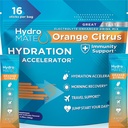 HydroMATE Electrolytes Polvere con basso zucchero - 16 pacchetti di idratazione istantanea con vitamina C arancione per aumentare l'energia - Low Sugar Electrolytes Powder Packets per sostenere l'idratazione per il recupero di partito veloce