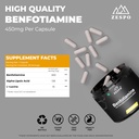 Benfotiamine 450mg – 90 capsule, Supporta la salute cellulare con Alpha Lipoic Acid & L-Leucina, Daily Nutritional & Wellness Formula