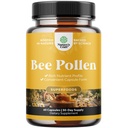 Pillole di polline d'api per la crescita del seno 60 Ct - Supplemento di polline d'api 1000mg che servono con naturale occurring B vitamine minerali e enzimi - Supplemento di sostegno al seno - Non-OGM & Gluten Free
