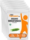 BulkSupplements.com Polvere di Wheatgrass Organica - Polvere di Super Green Organic, Supplemento Superfoods - Vegan & Gluten Free, 1,5g per Serving, 1kg (2.2 lbs) (Pack of 5)