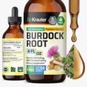 BIO KRAUTER Burdock Root Tincture - Antiossidante Supporto Liquido Supplemento - Burdock Root Extract - Alcol e Sugar Free - Vegan Drops 4 Fl.Oz.