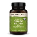 Dr. Mercola Organic Ginkgo Biloba con NeuroFactor - Supporta la salute del cervello - Standardized Ginkgo Leaf Extract - Polyphenol-Rich Coffee Fruit - 30 capsule