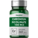 Piping Rock Chromium Picolinate 1000mcg | 360 Pillole Tablet | Vegetariano, Non OGM, Gluten Free Supplement