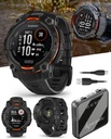 Wearable4U Garmin Instinct 3 Solar 45 mm, Rugged Outdoor GPS Smartwatch, Lunetta rinforzata in metallo, torcia incorporata, fino a 28 giorni di durata della batteria, nero con cintura nera