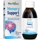 HERBION Naturals Memory Support Liquid - aiuta a migliorare la funzione del cervello e la mente assorbente, mantiene livelli sani di umore con Ginkgo Biloba, adulti e bambini oltre 12 anni, 5 fl oz, 150 ml