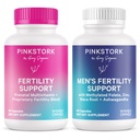 Pink Stork His and Hers Fertility Bundle: Integratori di fertilità per le donne, Integratori di fertilità per gli uomini, Vitamina Prenatale di fertilità, Vitex, Inositol, Folate, Vitamina B6, 60 Capsule