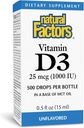 Fattori naturali Vitamina D3 1000iu Liquid 0.5 OZ (Multi-Pack)