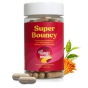 Fungiments Super Bouncy - Integratore di funghi - Cordyceps funghi, tè verde, Ginseng - Energia e messa a fuoco (60 capsule)