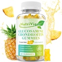 Glucosamina Condroitin Gummies, Supplemento di supporto congiunto ad alta resistenza con MSM & Elderberry, Supporto Immune Antiossidante per adulti, Sapore ananas, 60 Conte
