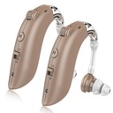 Apparecchi acustici ad alta efficienza per la perdita dell'udito degli anziani - 1 paio di apparecchi acustici ricaricabili, apparecchi acustici per la progettazione di comfort, apparecchi acustici per gli anziani ricaricabili con cancellazione del rumore (beige)