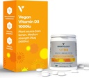 Compresse di vitamina D3 masticabili – Alta resistenza 62,5μg 2.500IU Vitamina D3 Cholecalciferol – Vegan Gluten Free VIT D3 Integratori di vitamina (60Ct)