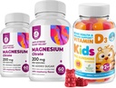 Vitamina D Gummies per Kids&Adults 2000 IU e Magnesio Gummies - sana vitamina D3 Integratori 1000IU - Supporto Immune Gelatino-Free Vegetariano con Zucchero-Free Magnesium Calm Chews for Kids&Adults