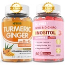 Zucchero libero 2Pack Turmeric Ginger Gummies & 2Pack Myo-Inositol & D-Chiro Inositol Gummies