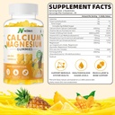 Calcium Magnesium Zinc Gummies con vitamina D3, ashwagandha Supplemento - Assorbimento potenziato ad alta potenza - Ananas Flavor-90 Conte