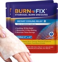BurnFix® Burn Gel Pads 4x4 Hydrogel Dressing - Heat SinkTM Technology – Sterile with Tea Tree Oil – Raffreddamento istantaneo per abbronzatura, cucina, bruciature chimiche – Non-Stick First Aid, sicuro per faccia & bambini (2)