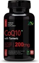 Generico Viva High Absorption CoQ10 con Turmeric - Integratori nutrizionali antiossidanti, Funzione di salute del cuore e del cervello sano -Ubiquinol per la salute mitocondriale - 200mg 60 capsule