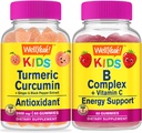 BeneSì curcumina curcuma curcuma bambini + B complesso bambini, Gummies Bundle - Grande degustazione, supplemento di vitamina, senza glutine, OGM libero, pancia masticabile