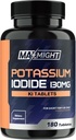 Potassium Iodide 130 mg, Non OGM, Integratore alimentare, 180 compresse, Fino a 6 mesi di fornitura, Potassium Iodide Pills, YODO Naciente, Made in the USA