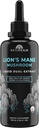 Naturealm Lion’s Mane Mushroom Liquid Tincture Supplemento – Focus, Memory & Brain Health, Vegan, Non OGM – Organic Fruiting Bodies, 2 mesi di fornitura